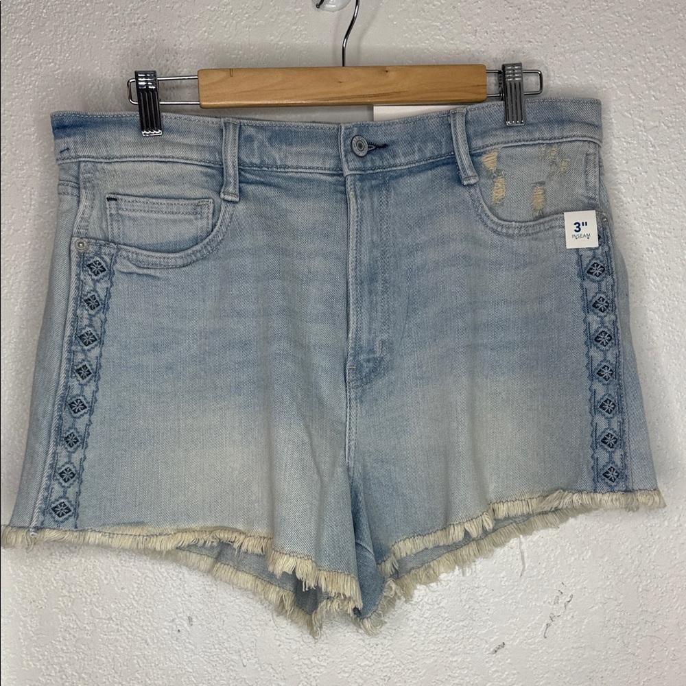 Arizona Jean Co Denim Shorts Raw Hem Size 12 Boho Western Coastal Cowgirl Summer